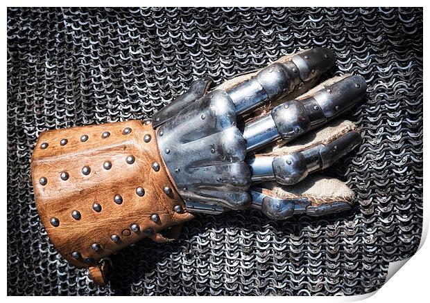 Knight glove and chain armor Print by Matthias Hauser