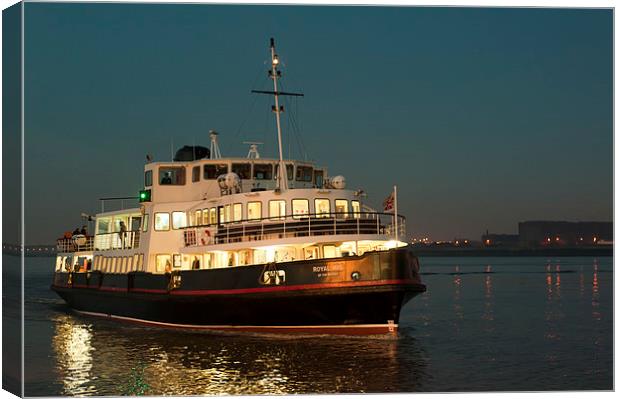 Liverpool and Wirral River Mersey Ferry Canvas Print by Dave Wood