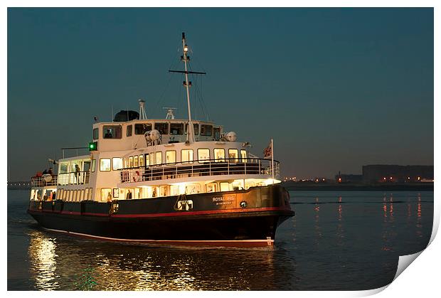Liverpool and Wirral River Mersey Ferry Print by Dave Wood