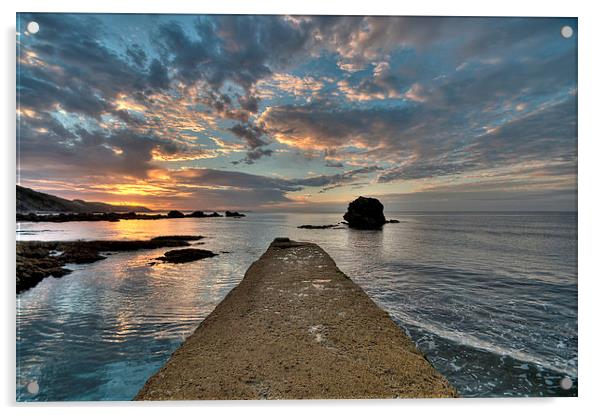 Walkway to Black Rock Acrylic by Rosie Spooner