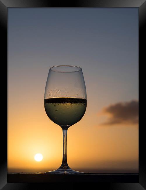 Glass of white wine Framed Print by Gail Johnson