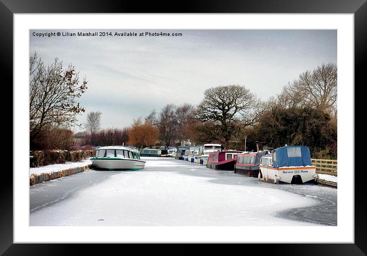 The Frozen Lancaster Canal. Framed Mounted Print by Lilian Marshall