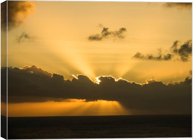 Sunset over the Caribbean Canvas Print by Gail Johnson