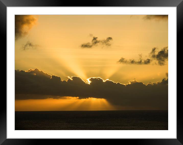 Sunset over the Caribbean Framed Mounted Print by Gail Johnson
