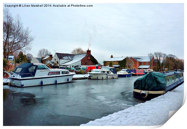 Frozen Lancaster  Canal Print by Lilian Marshall
