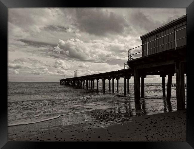 Claremont Pier Framed Print by chrissy woodhouse