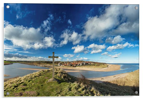 Alnmouth, St. Cuthberts Cross Acrylic by Paul Appleby