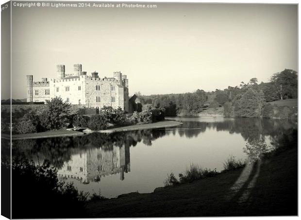 Black & White , Castle Reflections Canvas Print by Bill Lighterness