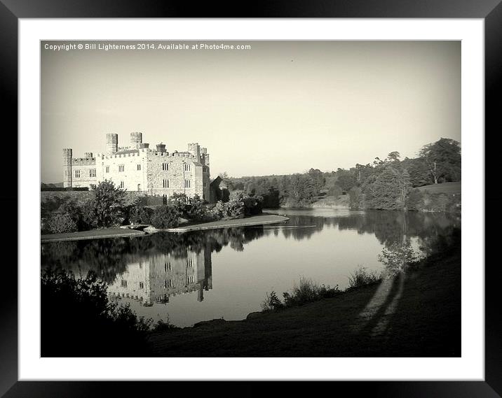 Black & White , Castle Reflections Framed Mounted Print by Bill Lighterness