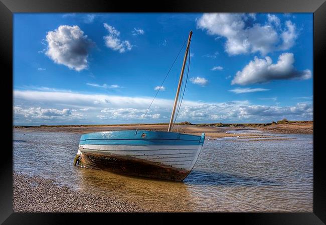 Low tide Burnham Overy Staithe Framed Print by Gary Pearson