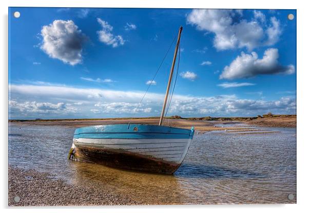 Low tide Burnham Overy Staithe Acrylic by Gary Pearson