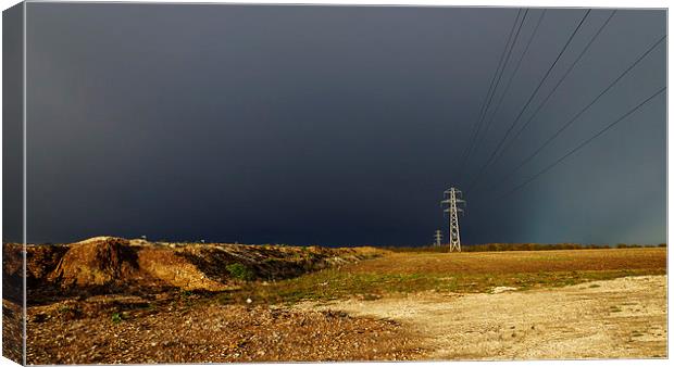Stormy Skies Over Smannell Canvas Print by Andrew Middleton