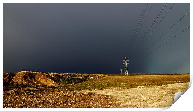 Stormy Skies Over Smannell Print by Andrew Middleton