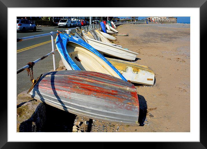 Rowing boats in Rhos-on-Sea harbour Framed Mounted Print by Frank Irwin