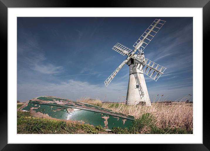 Thurne Mill and Boat Framed Mounted Print by Stephen Mole