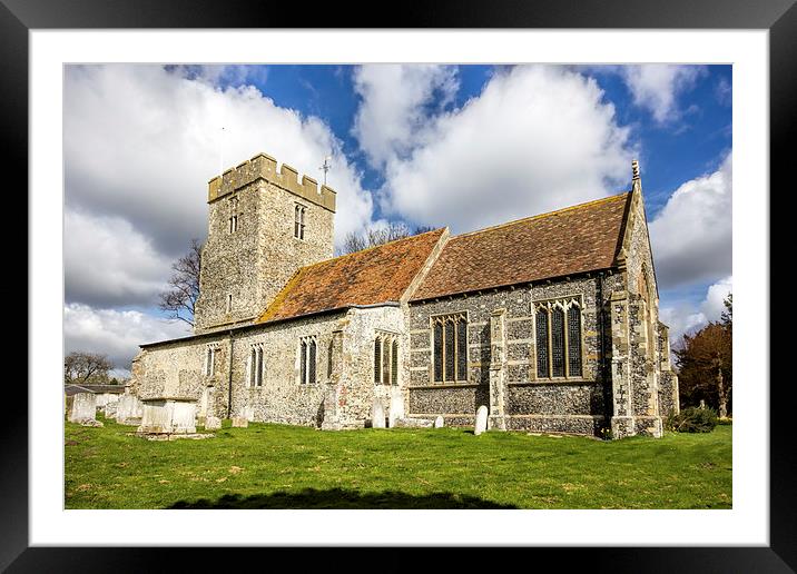 St Andrews Church, Wickhambreaux Framed Mounted Print by Thanet Photos