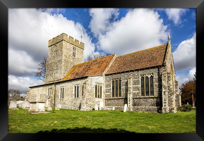 St Andrews Church, Wickhambreaux Framed Print by Thanet Photos