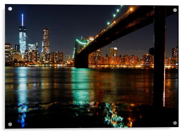 View of Manhattan from Brooklyn Acrylic by Lynn hanlon