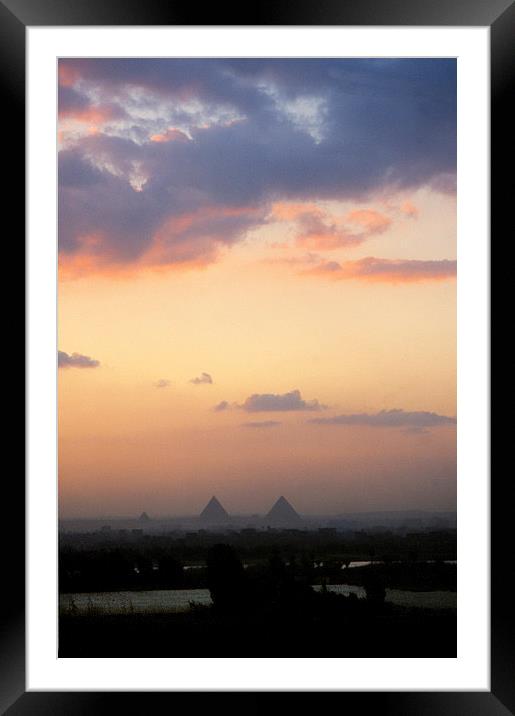 Distant Pyramids Framed Mounted Print by Jacqueline Burrell
