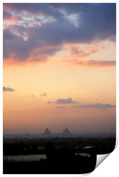Distant Pyramids Print by Jacqueline Burrell