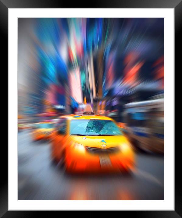 New York Yellow Taxi Framed Mounted Print by Lynn hanlon