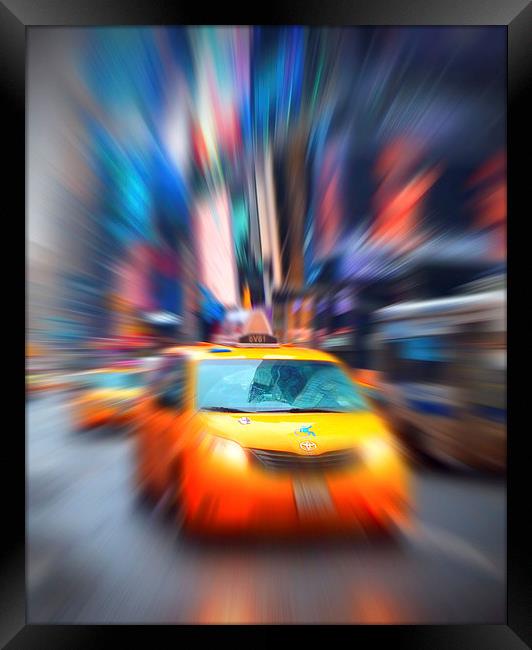 New York Yellow Taxi Framed Print by Lynn hanlon