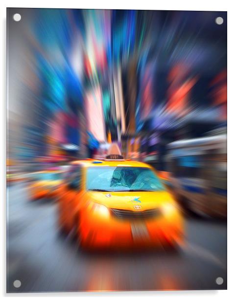 New York Yellow Taxi Acrylic by Lynn hanlon