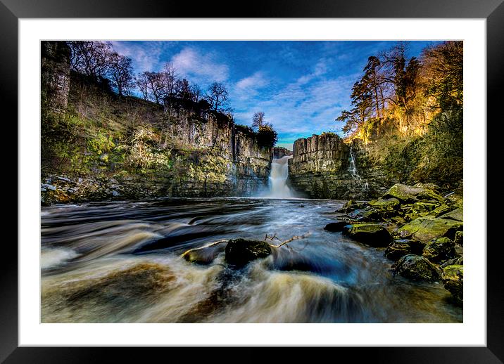 High Force Waterfall Framed Mounted Print by Dave Hudspeth Landscape Photography