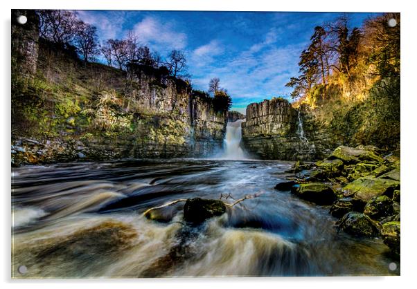 High Force Waterfall Acrylic by Dave Hudspeth Landscape Photography