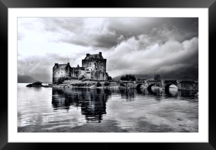 Eilean Donan Castle B&W Framed Mounted Print by Jim kernan