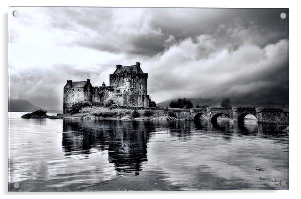 Eilean Donan Castle B&W Acrylic by Jim kernan