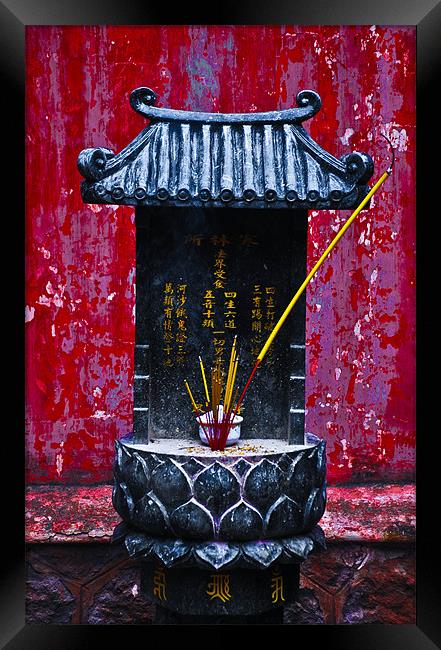 Chinese Prayer Altar Framed Print by Alexander Mieszkowski