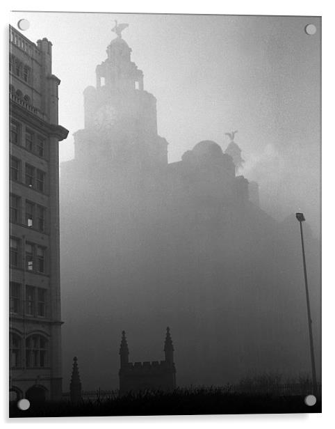 Liverpool Fog Acrylic by Victor Burnside