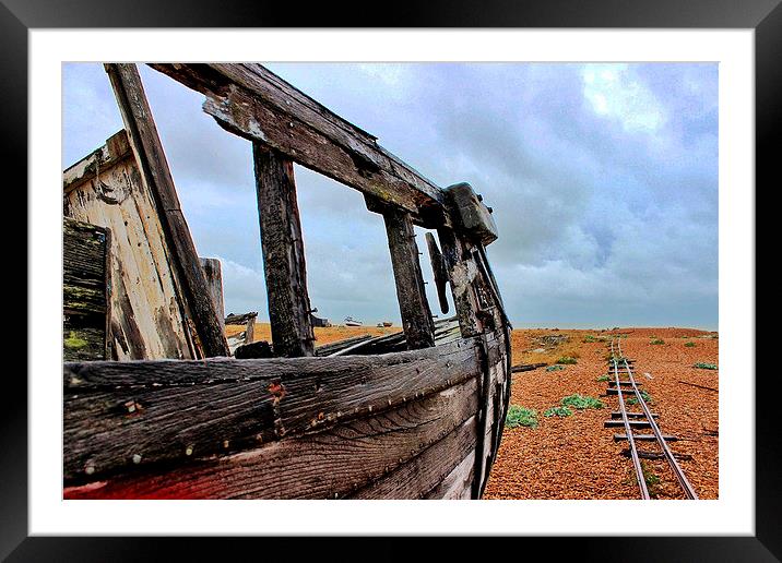 Wreck at Dungeness Framed Mounted Print by Richard Cruttwell