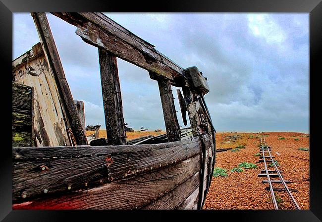 Wreck at Dungeness Framed Print by Richard Cruttwell