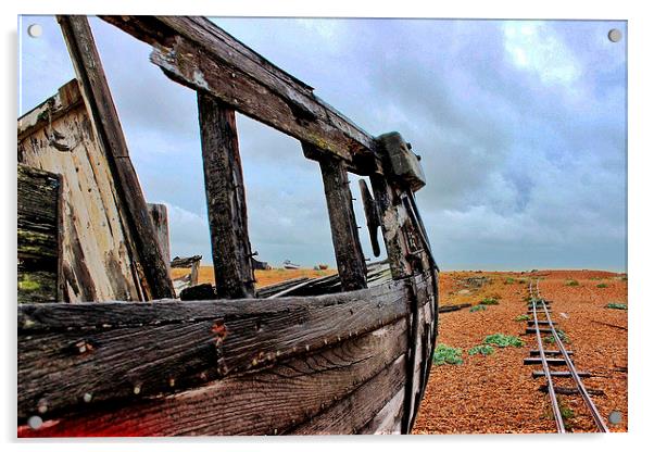 Wreck at Dungeness Acrylic by Richard Cruttwell