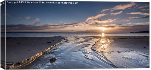 Sunrise over the stream Canvas Print by Phil Wareham