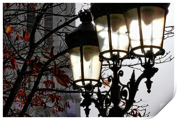 Paris Street Lamp Print by Richard Cruttwell