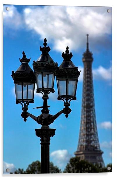 Paris Street Lamp Acrylic by Richard Cruttwell