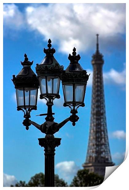 Paris Street Lamp Print by Richard Cruttwell