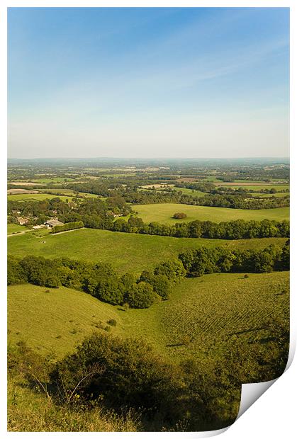 ditchling beacon in summer Print by Eddie Howland