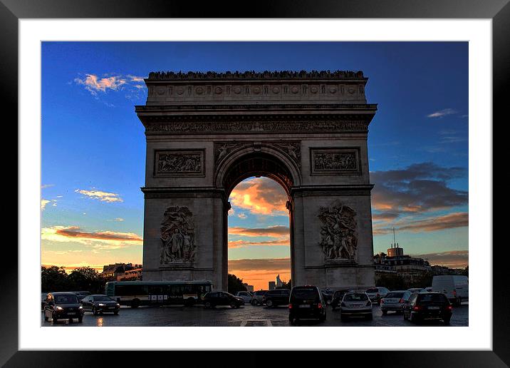 Arc de Triomphe at Sunset Framed Mounted Print by Richard Cruttwell