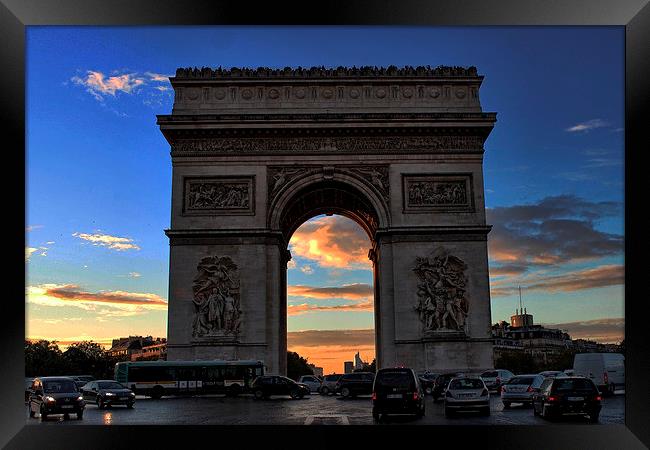 Arc de Triomphe at Sunset Framed Print by Richard Cruttwell
