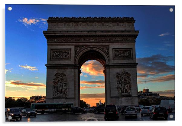 Arc de Triomphe at Sunset Acrylic by Richard Cruttwell