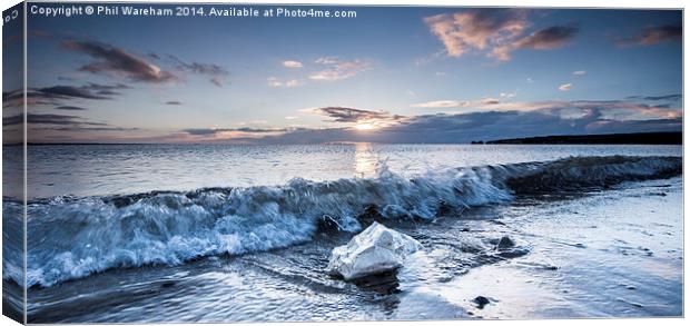 A wave and a rock Canvas Print by Phil Wareham