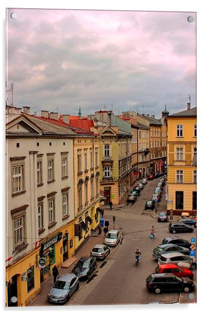 Miodowa Street in Krakow Acrylic by Richard Cruttwell