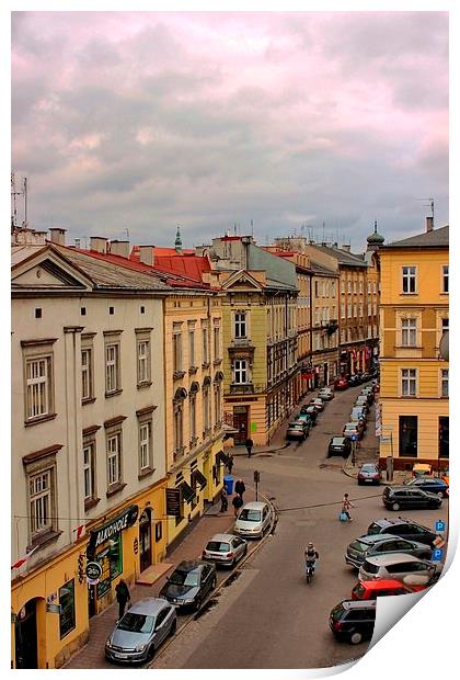 Miodowa Street in Krakow Print by Richard Cruttwell