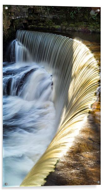 Caldermill Falls,Lochwinnoch Acrylic by Geo Harris