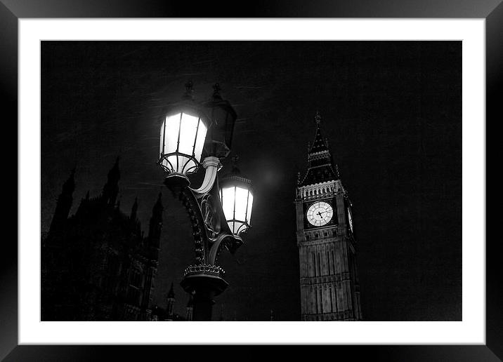 Westminster at Night Framed Mounted Print by Richard Cruttwell