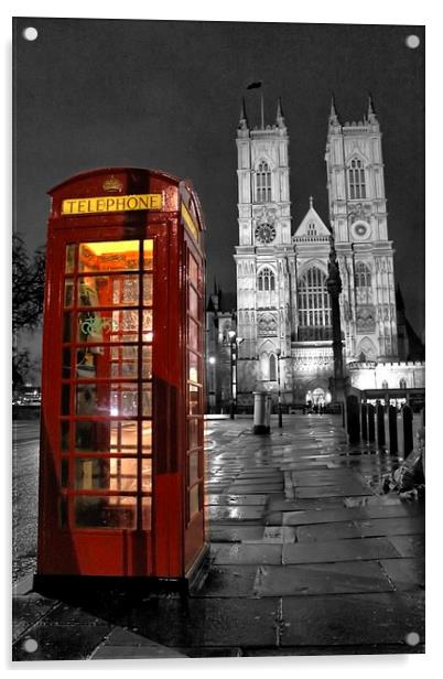 London Telephone Box Acrylic by Richard Cruttwell